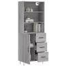 Stylish Highboard Grey Sonoma - 69.5x34x180 cm | HipoMarket