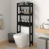 Toilet Rack Black 63x26x171 cm Solid Wood Pine Colour black 