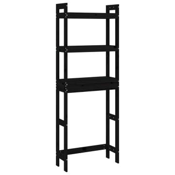 Stylish Black Toilet Rack - Solid Pine Wood (63x26x171 cm)