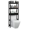 Stylish Black Toilet Rack - Solid Pine Wood (63x26x171 cm)