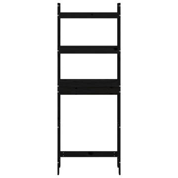 Stylish Black Toilet Rack - Solid Pine Wood (63x26x171 cm)