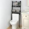 Stylish Black Toilet Rack - Solid Pine Wood 63.5x32x179 cm