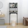 Stylish Black Toilet Rack - Solid Pine Wood 63.5x32x179 cm