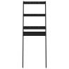 Stylish Black Toilet Rack - Solid Pine Wood 63.5x32x179 cm