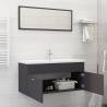 Stylish Grey Engineered Wood Bathroom Furniture Set