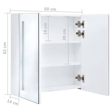 LED Bathroom Mirror Cabinet 60x14x62 cm - Stylish Storage