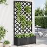 Planter with Trellis Black Solid Wood Fir Colour black Size 90 x 35 x 180 cm Quantity in Package 1 