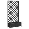 Black Solid Wood Fir Planter with Trellis | HipoMarket UK