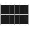 6-Panel Black Room Divider - Durable & Versatile - 300x220 cm