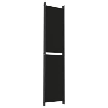 6-Panel Black Room Divider - Durable & Versatile - 300x220 cm