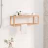 Towel Rack 60x20x20 cm Solid Walnut - Rustic Bathroom Storage