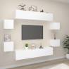 8 Piece TV Cabinet Set White Engineered Wood Colour white Quantity in Package 8 Width 80 cm 