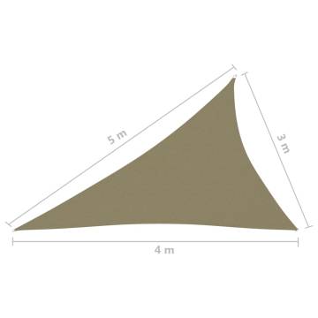 Sunshade Sail Oxford Fabric Triangular 3x4x5m Beige - Hipo Market