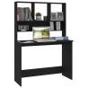 Desk with Shelf Black - Stylish & Space-Saving Design