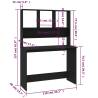 Desk with Shelf Black - Stylish & Space-Saving Design