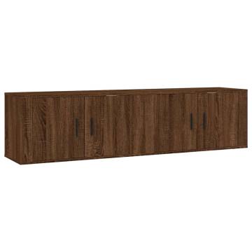 Stylish Wall-Mounted TV Cabinets - 2 pcs Brown Oak