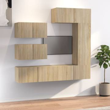 6 Piece TV Cabinet Set in Sonoma Oak | Stylish & Practical