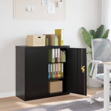 File Cabinet Black 90x40x90 cm - Durable Steel Storage Solution