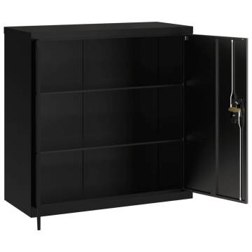 File Cabinet Black 90x40x90 cm - Durable Steel Storage Solution