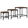 Nesting Coffee Tables Set - 3 Pcs Brown Oak Engineered Wood