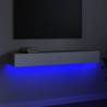 Stylish TV Cabinet with LED Lights - White & Sonoma Oak