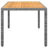 Garden Table 150x90x75 cm | Acacia Wood & Poly Rattan Grey