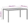 Garden Table 150x90x75 cm | Acacia Wood & Poly Rattan Grey