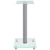 Speaker Stands 2 pcs - Silver Tempered Glass Design