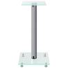 Speaker Stands 2 pcs - Silver Tempered Glass Design