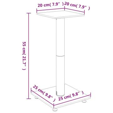 Speaker Stands 2 pcs - Silver Tempered Glass Design