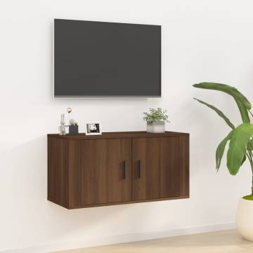 Wall Mounted TV Cabinet Brown Oak - 80x34.5x40 cm | Hipo Market