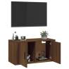 Wall Mounted TV Cabinet Brown Oak - 80x34.5x40 cm | Hipo Market