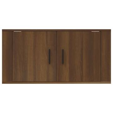 Wall Mounted TV Cabinet Brown Oak - 80x34.5x40 cm | Hipo Market