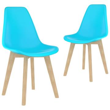 Stylish Blue Plastic Dining Chairs - 2 pcs | HipoMarket