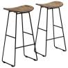 Bar Chairs Set - 2 Pcs Reclaimed Teak | HipoMarket UK