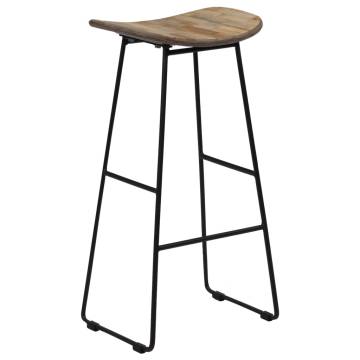 Bar Chairs Set - 2 Pcs Reclaimed Teak | HipoMarket UK