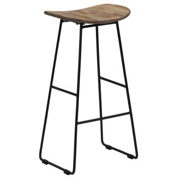 Bar Chairs Set - 2 Pcs Reclaimed Teak | HipoMarket UK