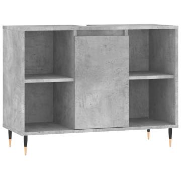 Stylish Concrete Grey Bathroom Cabinet - 80x33x60 cm