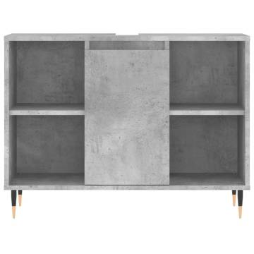 Stylish Concrete Grey Bathroom Cabinet - 80x33x60 cm