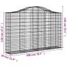 Arched Gabion Baskets (9 pcs) - Galvanised Iron Garden Barriers