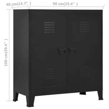 Industrial Storage Chest - Durable Black Steel Unit