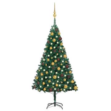 Artificial Pre-lit Christmas Tree with Ball Set - 120 cm Green