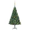 Artificial Pre-lit Christmas Tree with Ball Set Green 120 cm PVC Colour green and gold Size 120 x 60 cm Quantity in Package 1 Number of Branch Tips 