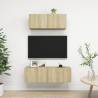 2 Piece TV Cabinet Set Sonoma Oak Engineered Wood Colour sonoma oak Quantity in Package 2 Width 80/100 cm 