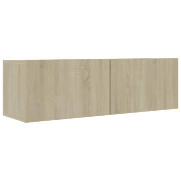 2 Piece TV Cabinet Set - Sonoma Oak Engineered Wood | HiPoMarket