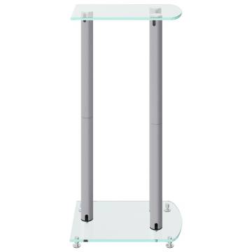 Speaker Stands 2 pcs - Silver Tempered Glass Design | HipoMarket