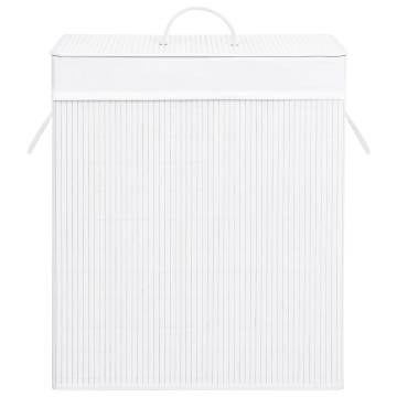 Bamboo Laundry Basket White 100L - Stylish & Functional