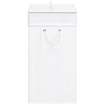 Bamboo Laundry Basket White 100L - Stylish & Functional