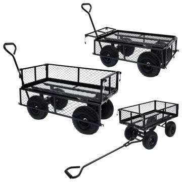 Garden Hand Trolley Black - 250 kg Capacity | HipoMarket