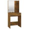 Stylish Dressing Table Set with LED in Smoked Oak